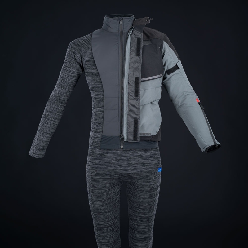 Oxford Advanced Base Layer Черно-сива термална тениска - дълъг ръкав