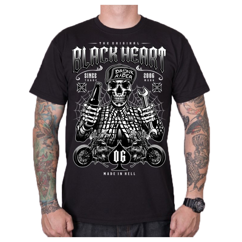 Мъжка риза Black Heart Drunk Rider black