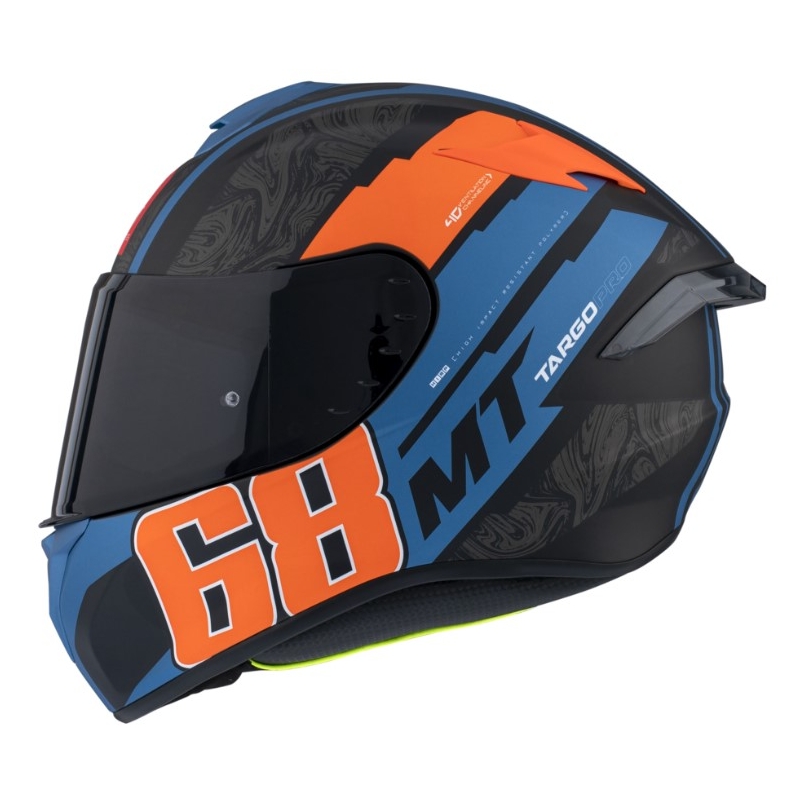 Integrální přilba na motorku MT FF106 Pro Targo Pro Welcome D4 černo-modro-oranžová