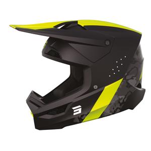 Каска за мотокрос Shot Race Camo черно-сиво-флуо-жълто разпродажба