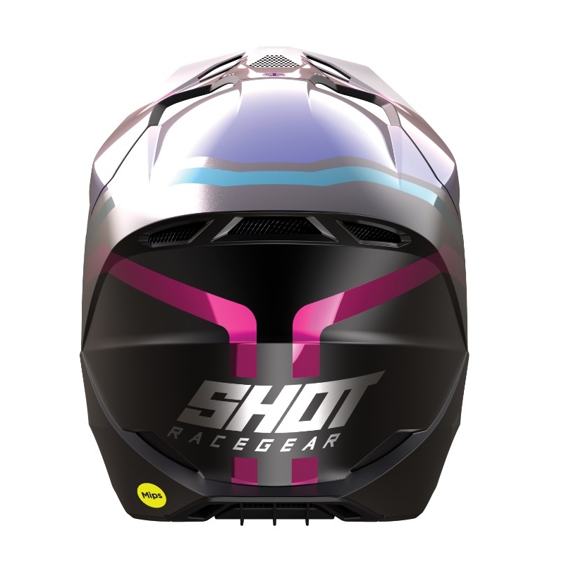 Motokrosová přilba Shot Race Sky černo-modro-růžová