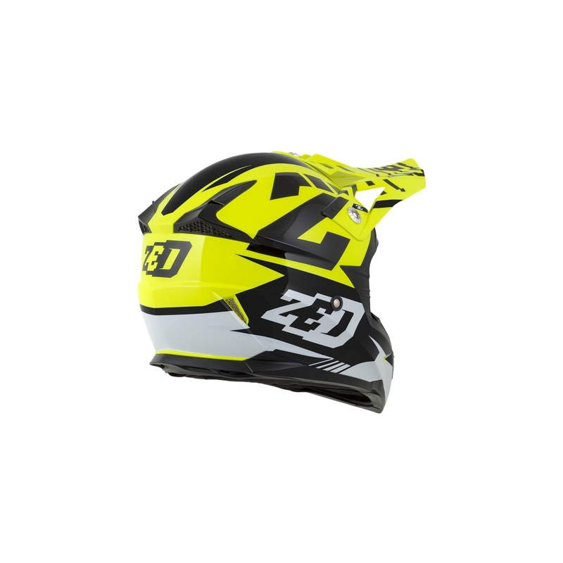 Dětská motokrosová přilba ZED X1.9D fluo žluto-černo-bílá
