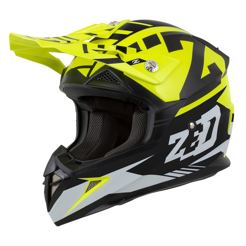 Dětská motokrosová přilba ZED X1.9D fluo žluto-černo-bílá