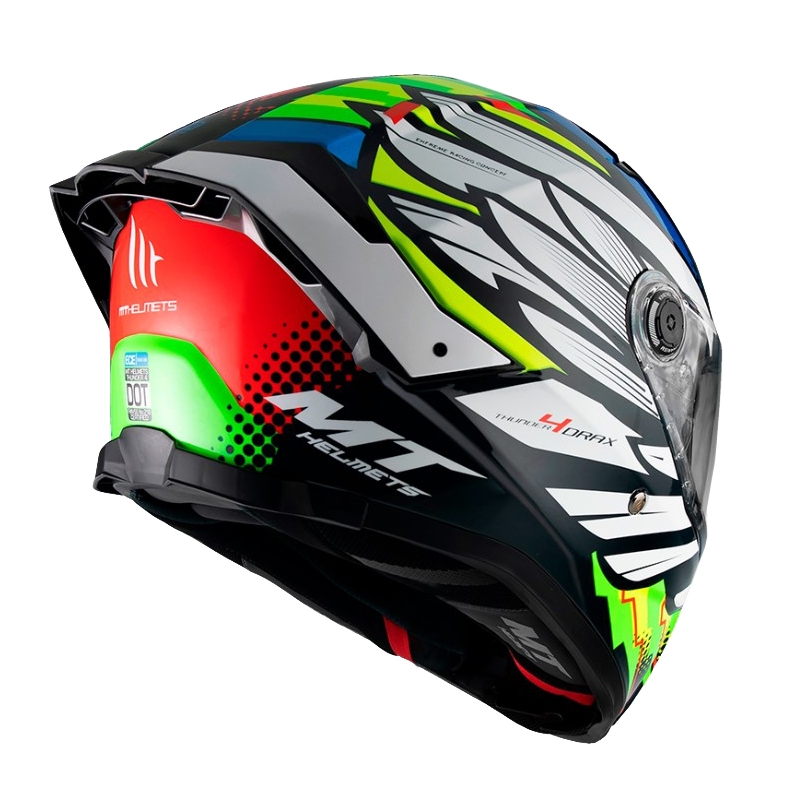 Integrální přilba na motorku MT Thunder 4 SV Drax B7 černo-červeno-zeleno-modro-bílá