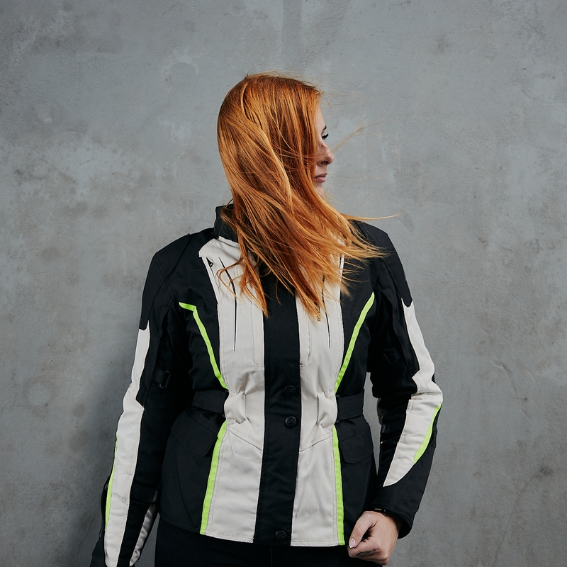 Дамско яке за мотоциклет Ozone Sahara Black-Grey-Fluo Yellow разпродажба