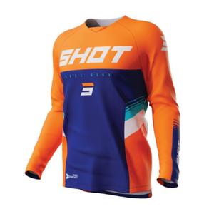 Тениска за мотокрос Shot Contact Tracer синьо-оранжева разпродажба