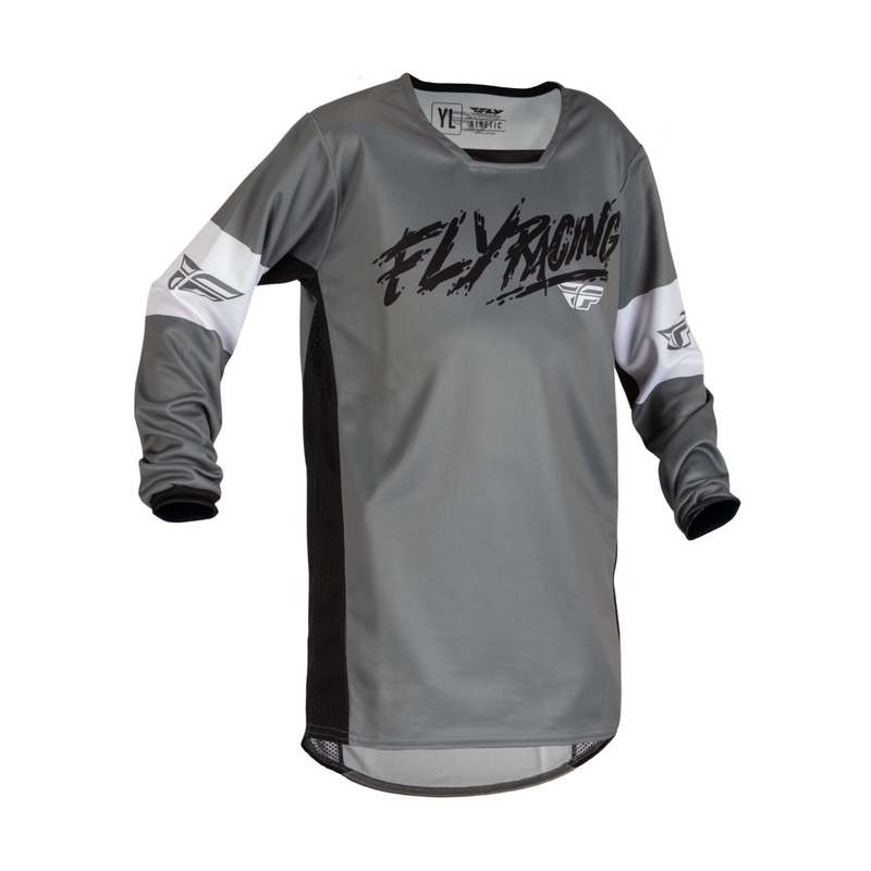 Dětský motokrosový dres FLY Racing Kinetic Khaos černo-bílo-šedý výprodej