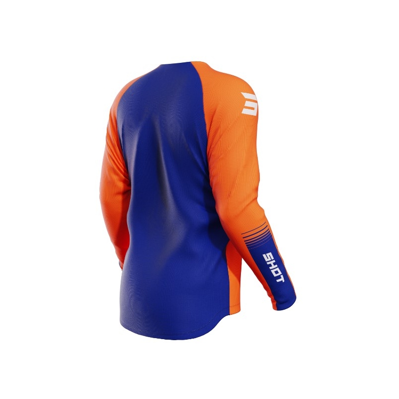 Dětský motokrosový dres Shot Raw Kid Tracer bílo-modro-fluo oranžový