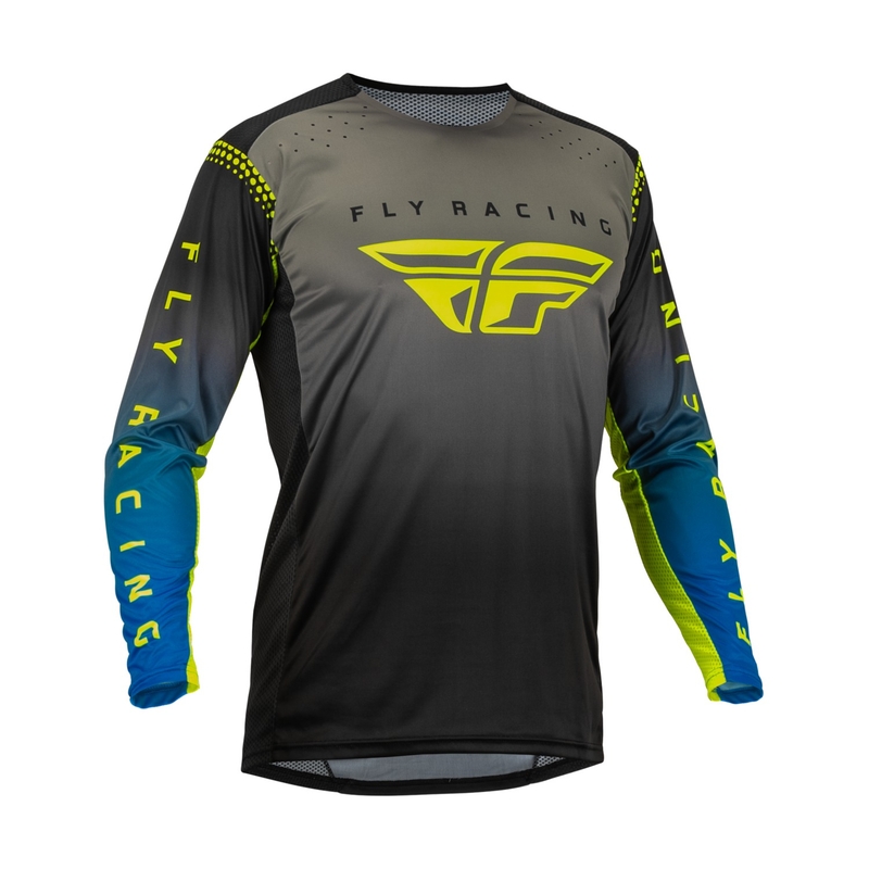 Motokrosový dres FLY Racing Lite 2023 šedo-modrý hi-vis výprodej