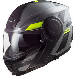 Обръщаща се мотоциклетна каска LS2 FF902 Scope Max Nardo сиво-флуорово жълто
