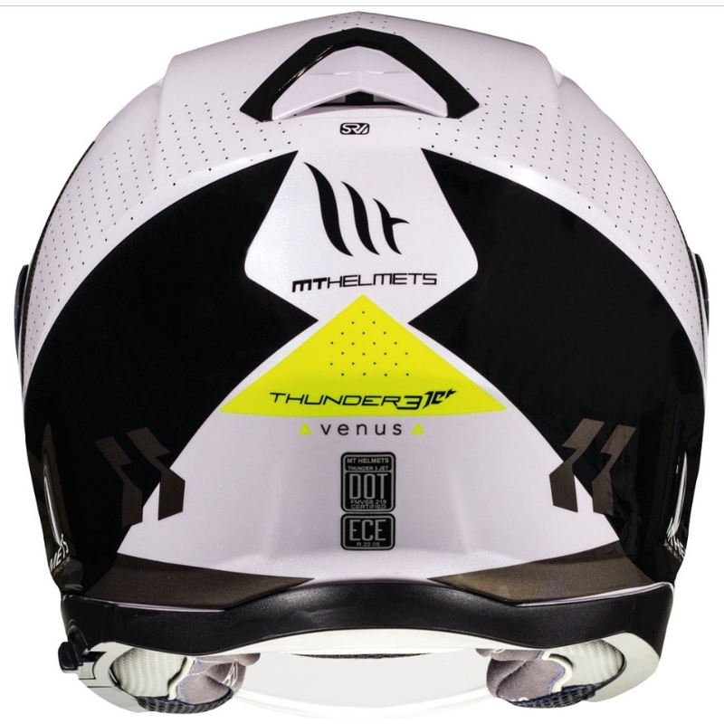 Otevřená přilba na motorku MT Thunder 3 SV Venus černo-bílo-fluo žlutá - II. jakost