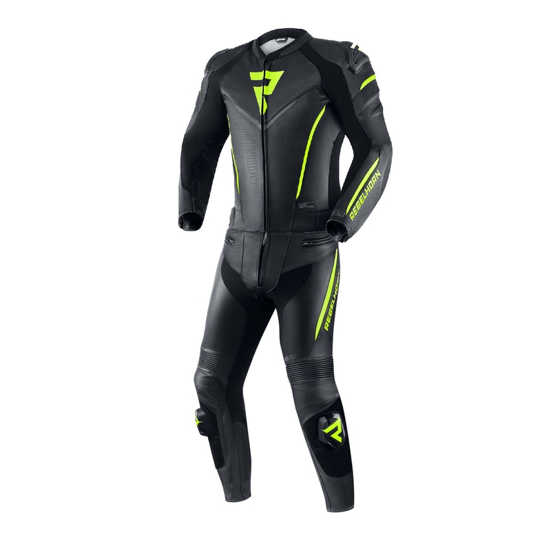 Мотоциклетен комбинезон Rebelhorn Fighter Black-Fluo Yellow разпродажба