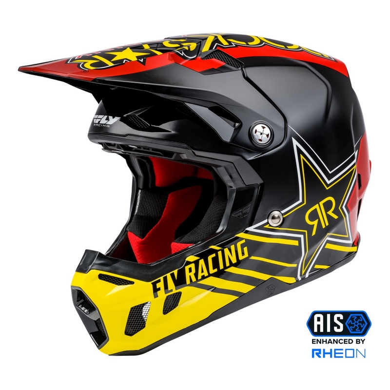 Motokrosová přilba FLY Racing Formula CC Rockstar černo-červeno-žlutá