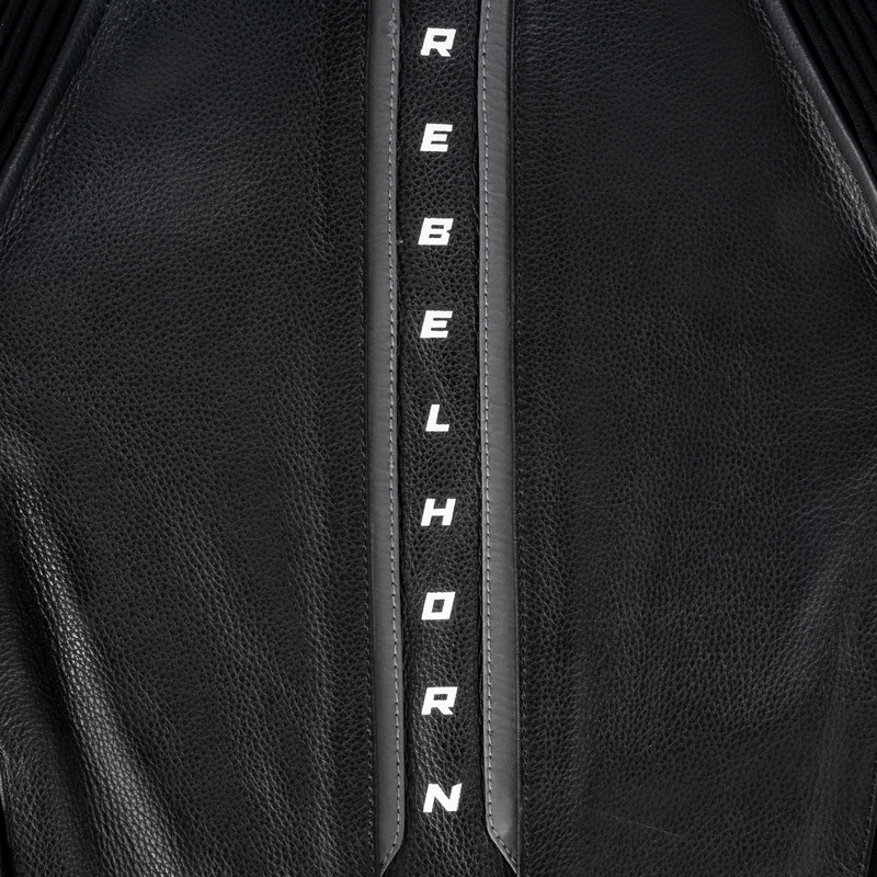 Кожено мотоциклетно яке Rebelhorn Veloce черно-бяло