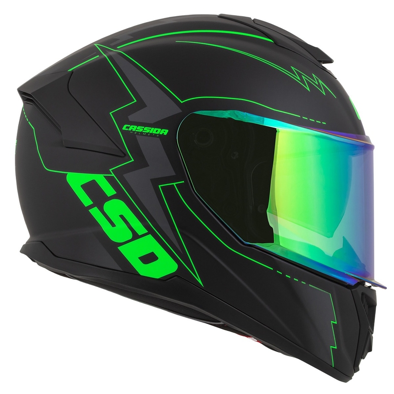 Integral каска за мотоциклет Cassida Integral GT 2.1 Flash black-fluo green-grey