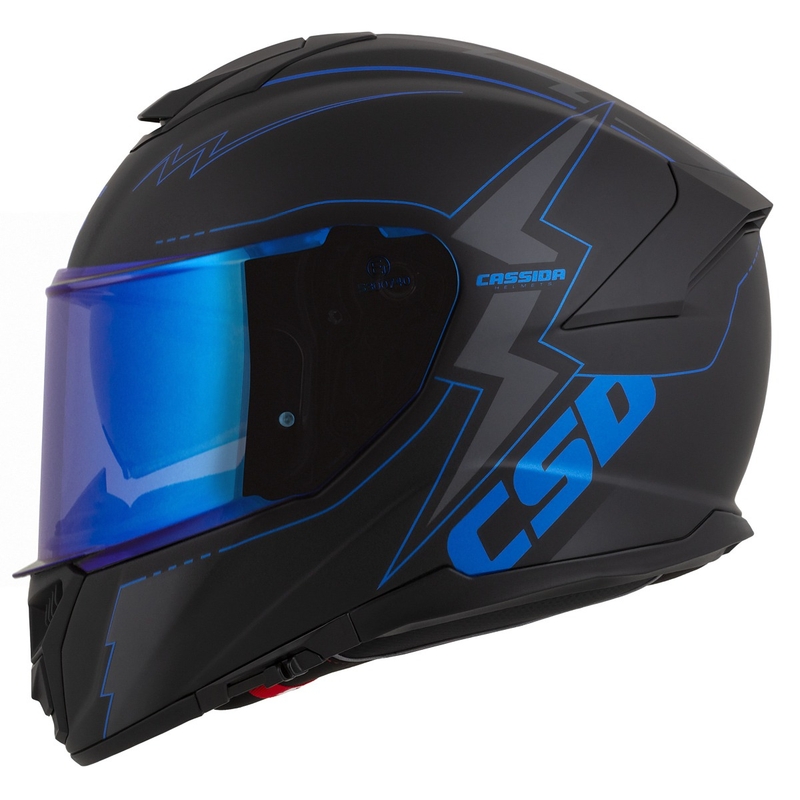 Integral каска за мотоциклет Cassida Integral GT 2.1 Flash черно-синьо-сиво