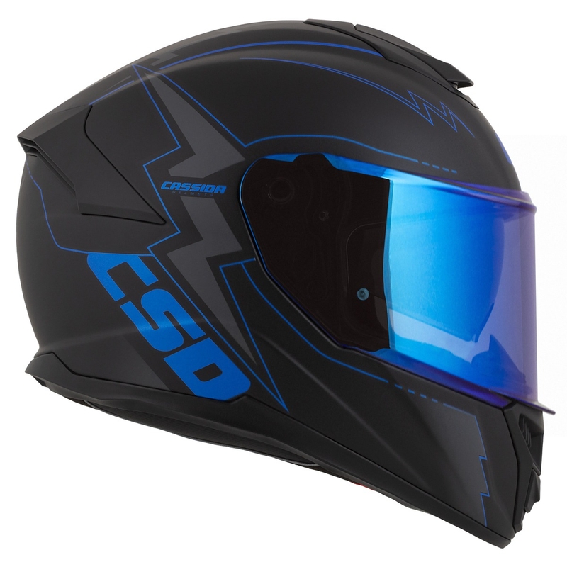 Integral каска за мотоциклет Cassida Integral GT 2.1 Flash черно-синьо-сиво