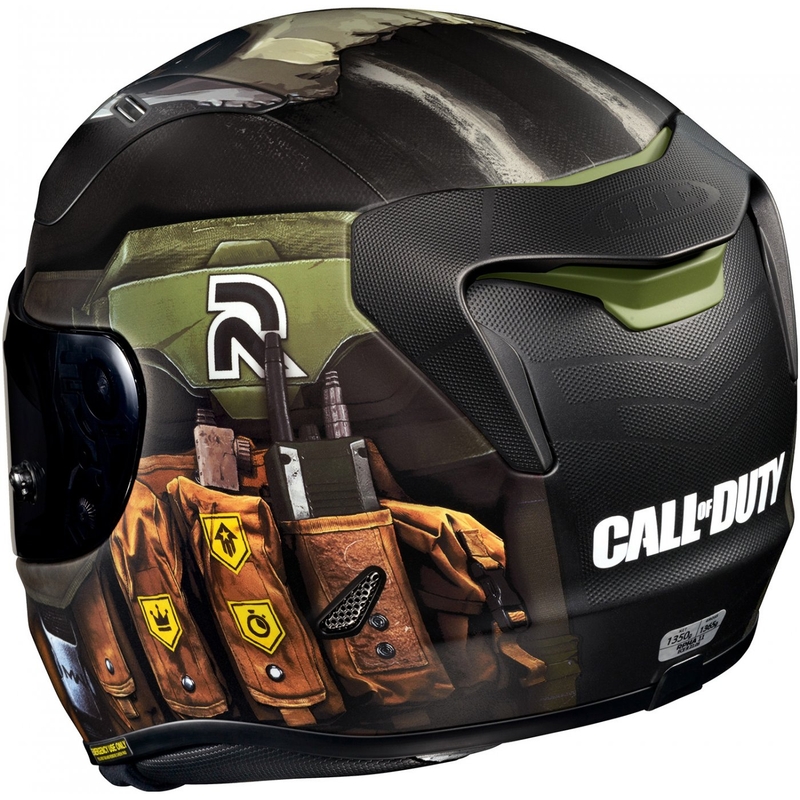 Интегрална мотоциклетна каска HJC RPHA 11 Ghost Call Of Duty MC34SF черно-кафяво-зелена разпродажба