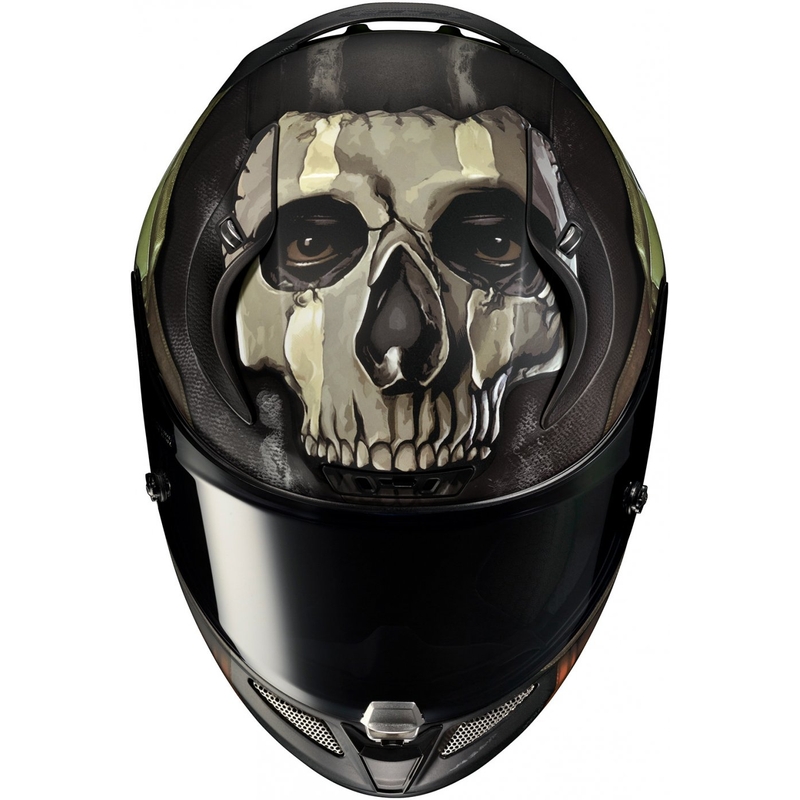 Интегрална мотоциклетна каска HJC RPHA 11 Ghost Call Of Duty MC34SF черно-кафяво-зелена разпродажба