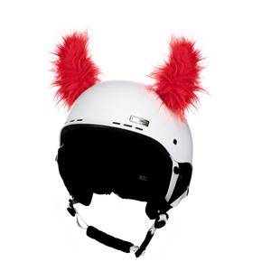 Уши на каска Рога червени космати