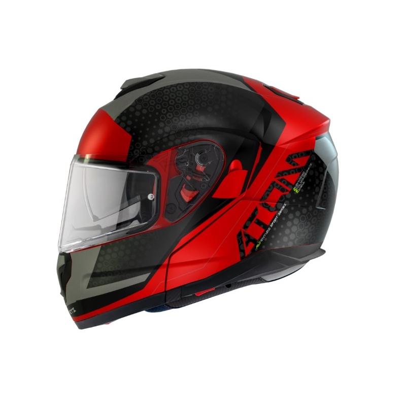 MT Atom SV Adventure A5 черно-сиво-червена каска за мотоциклет