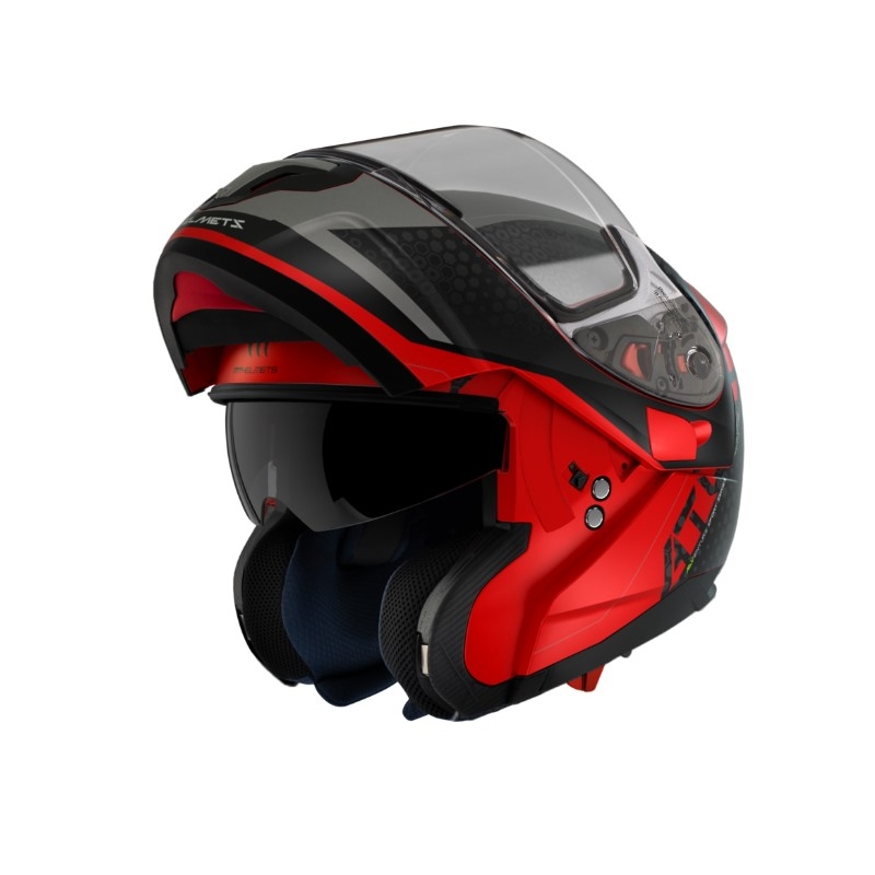 MT Atom SV Adventure A5 черно-сиво-червена каска за мотоциклет