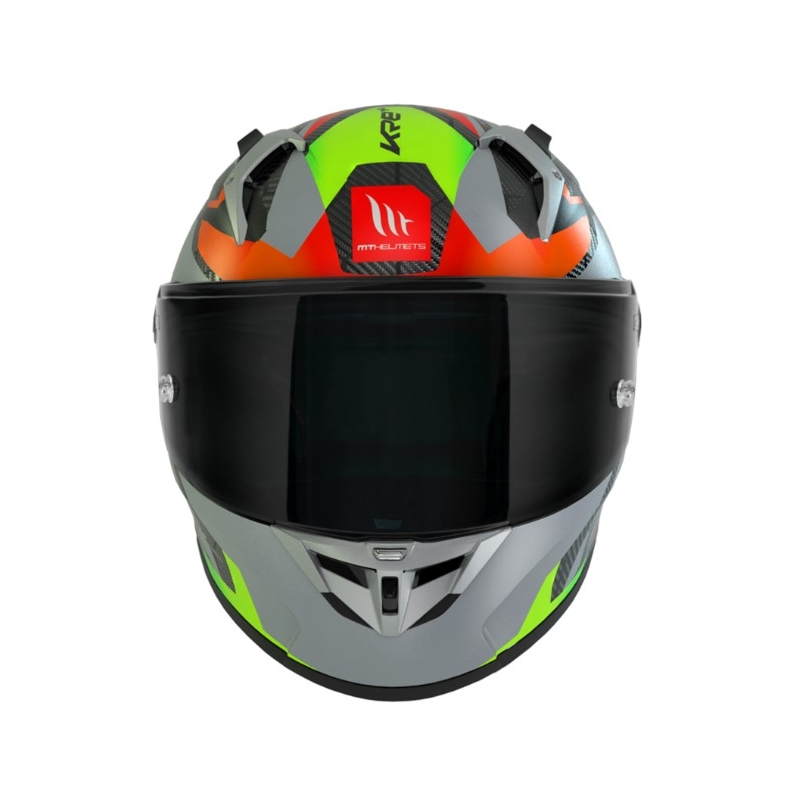 Integrální přilba na motorku MT FF103PLUSC KRE+ Carbon Projectile D2 červeno-zeleno-šedá
