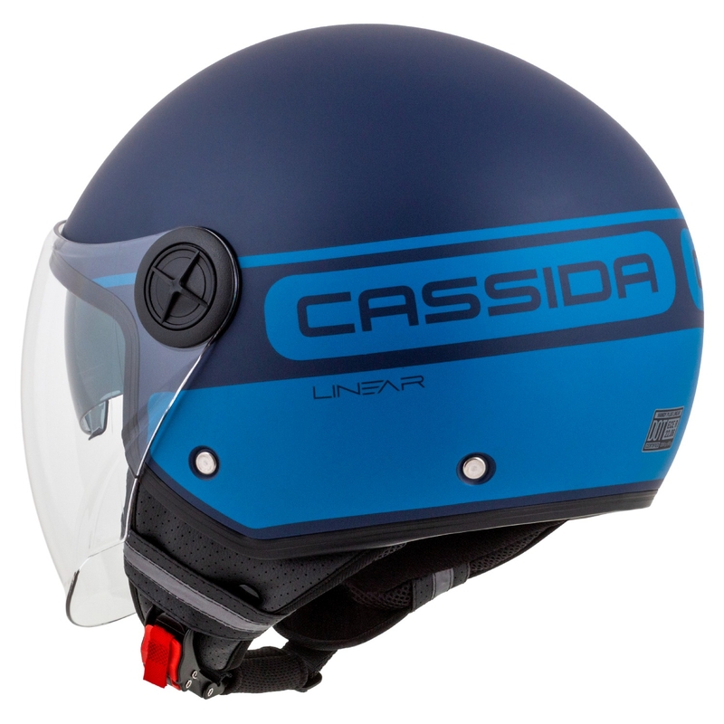 Cassida Handy Plus Linear отворена мотоциклетна каска синя