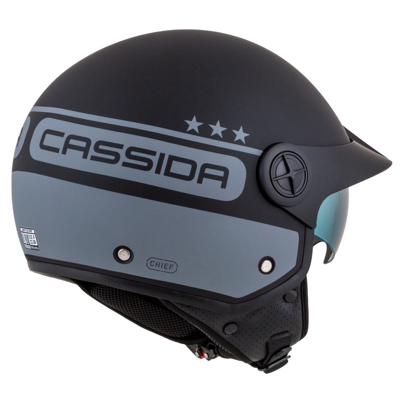Cassida Handy Plus Chief отворена мотоциклетна каска сиво-черна