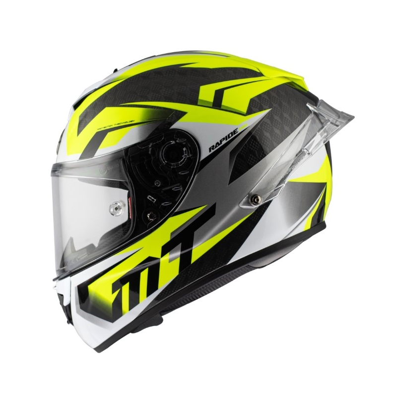 Integrální přilba na motorku MT Rapide Pro Fugaz D3 černo-šedo-bílo-fluo žlutá