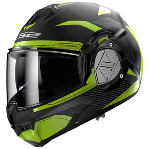Обръщаща се мотоциклетна каска LS2 FF906 Advant Revo черно-флуорово-жълт мат
