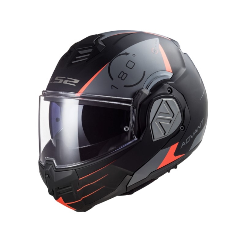 Мото каска с отваряне LS2 FF906 Advant Codex 06 червено-черно-сиво-титаниева
