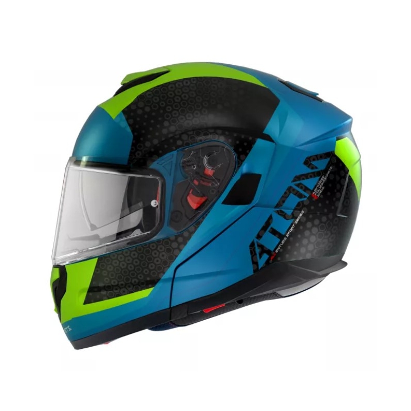 MT Atom SV Adventure A7 мотоциклетна каска черно-зелено-синя