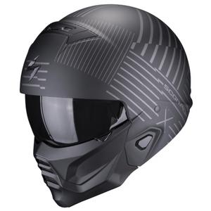 Отворена каска с маска Scorpion EXO-COMBAT II Miles черно-сребърен мат