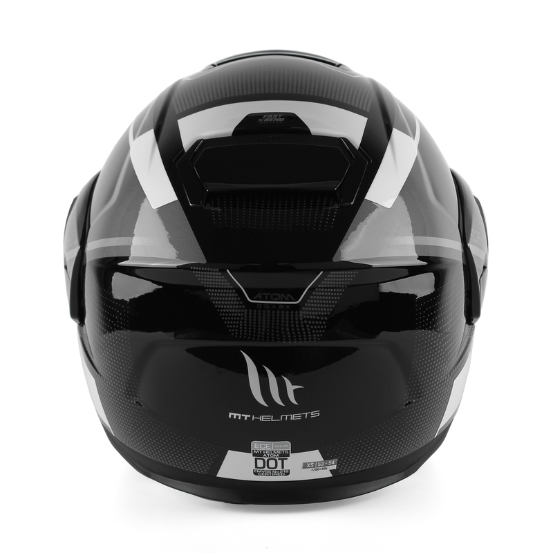 MT Atom SV Quark черно-сиво-бяла лъскава каска за мотоциклет разпродажба