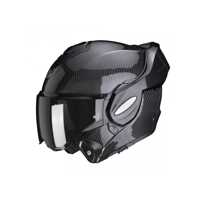 Каска Scorpion EXO-TECH EVO Carbon, сгъваема, черна, гланцирана