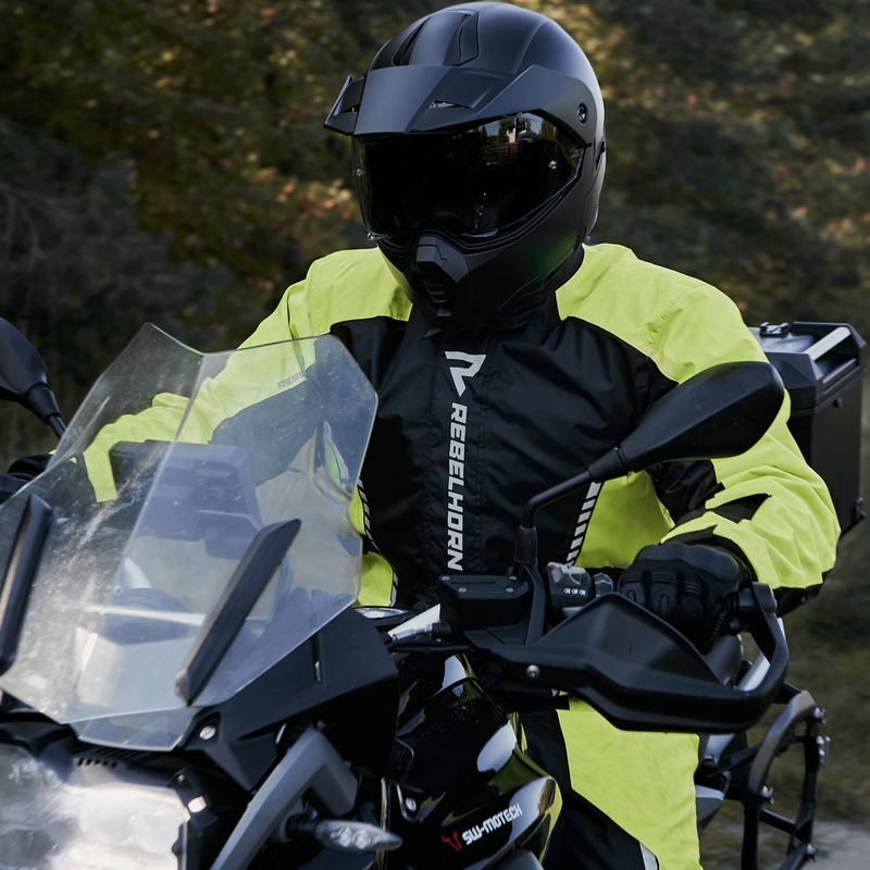 Moto bunda do deště Rebelhorn Patrol fluo žluto-černá