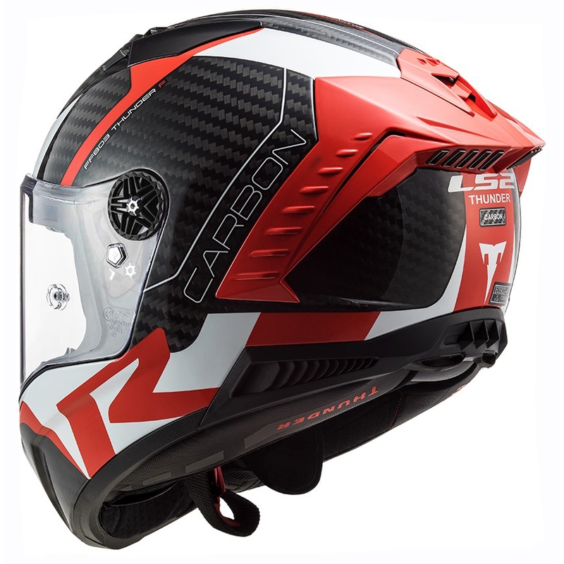 LS2 FF805 Thunder C Racing1 черно-бяло-червена интегрална мотоциклетна каска