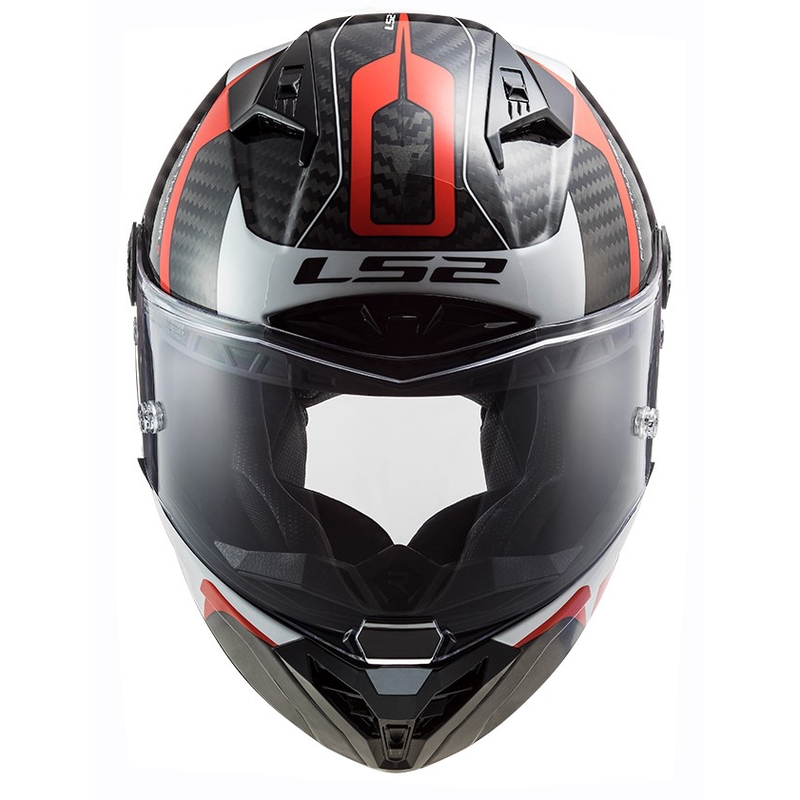 LS2 FF805 Thunder C Racing1 черно-бяло-червена интегрална мотоциклетна каска