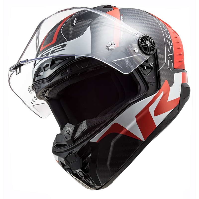 LS2 FF805 Thunder C Racing1 черно-бяло-червена интегрална мотоциклетна каска