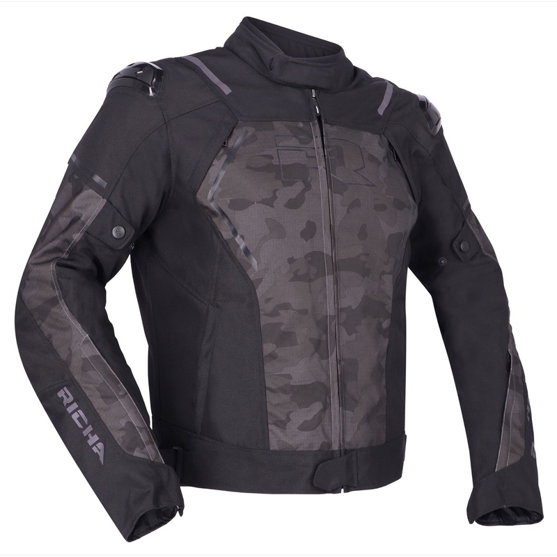 Bunda na motorku RICHA Vendetta černo-šedá camo výprodej