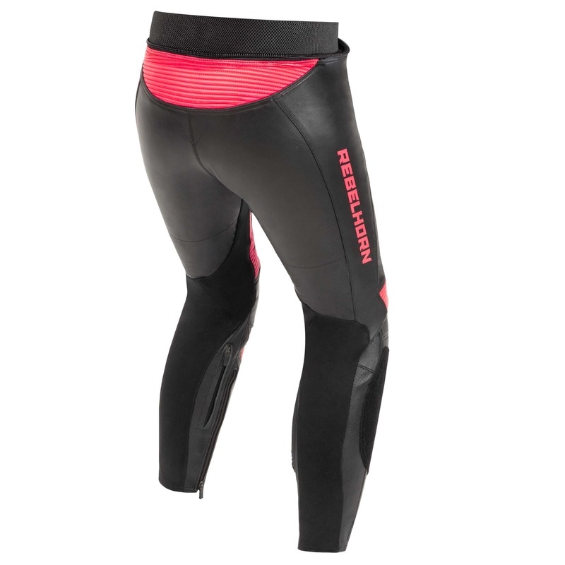 Дамски панталони за мотоциклетизъм Rebelhorn Rebel Black-Fluo Pink