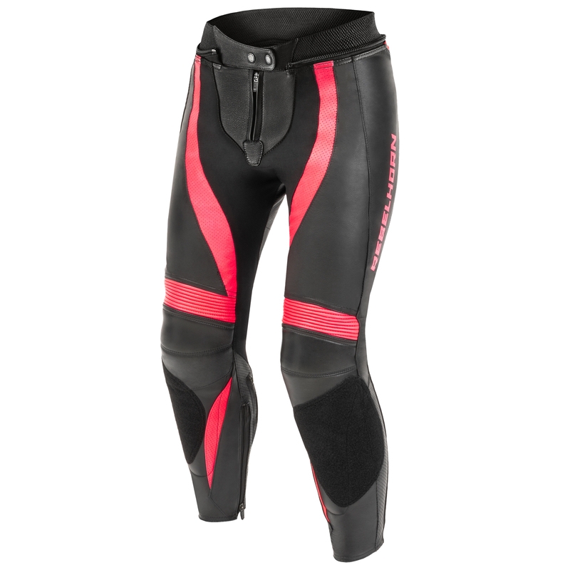 Дамски панталони за мотоциклетизъм Rebelhorn Rebel Black-Fluo Pink