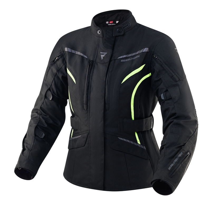 Дамско мото яке Rebelhorn Hiker III black-fluo yellow разпродажба