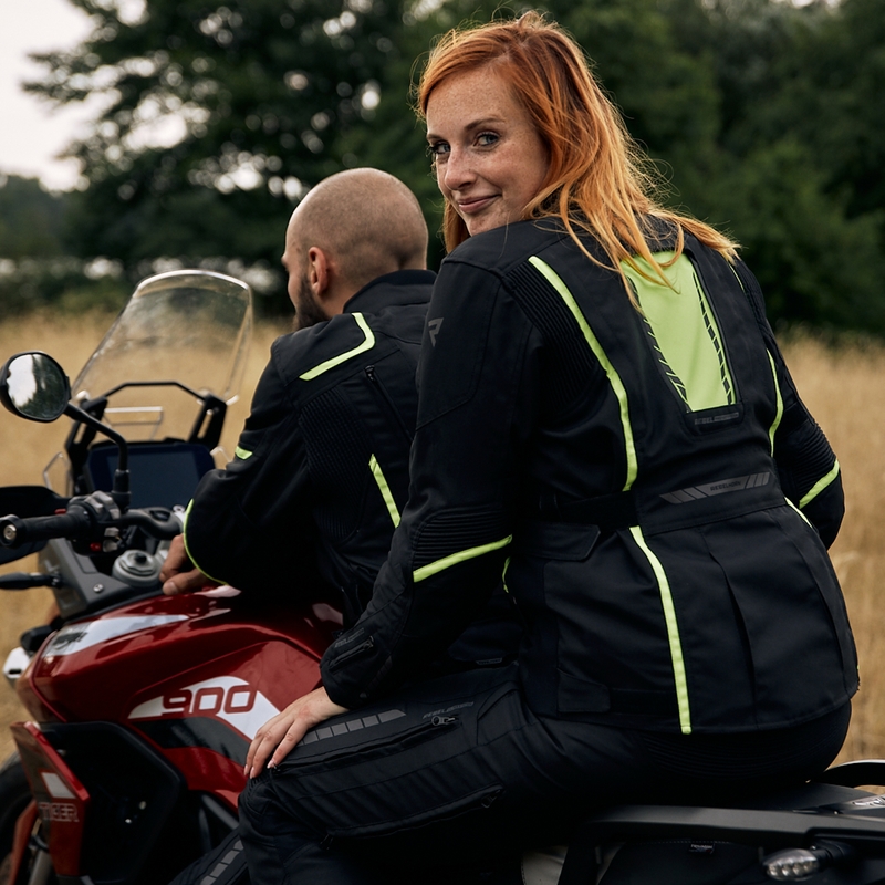 Дамско мото яке Rebelhorn Hiker III black-fluo yellow разпродажба