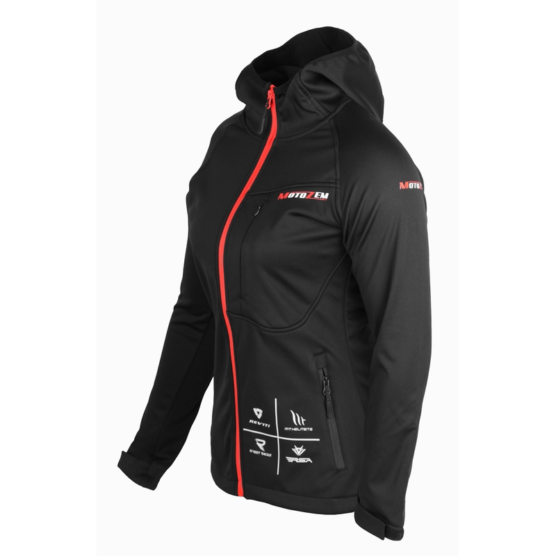 Дамско софтшел яке MotoZem Racing Team черно-червено