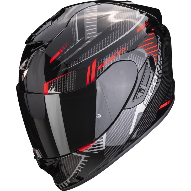 Интегрална мотоциклетна каска Scorpion EXO-1400 EVO Air Shell черно-червена