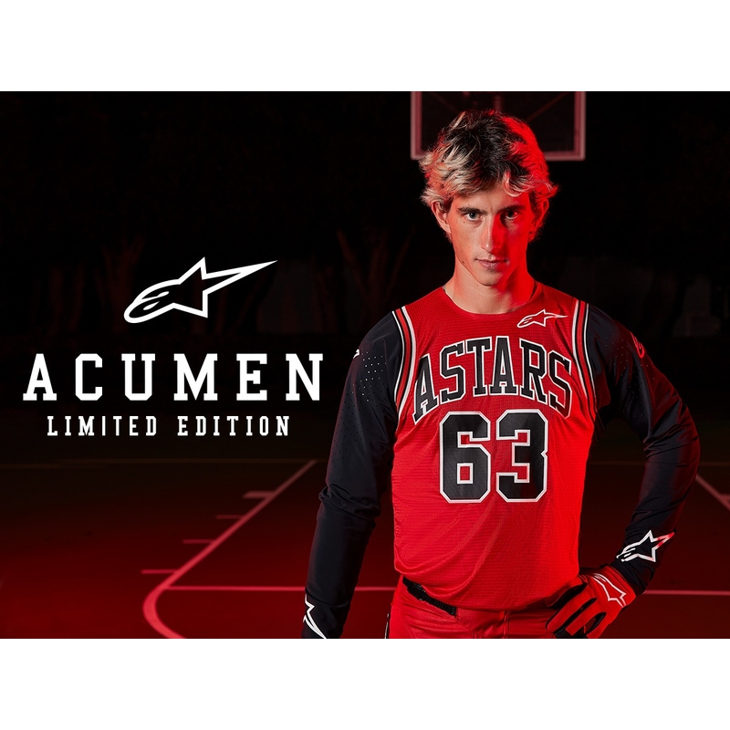 Alpinestars Racer Acumen Limited Edition Червено, черно и бяло детско яке за мотокрос
