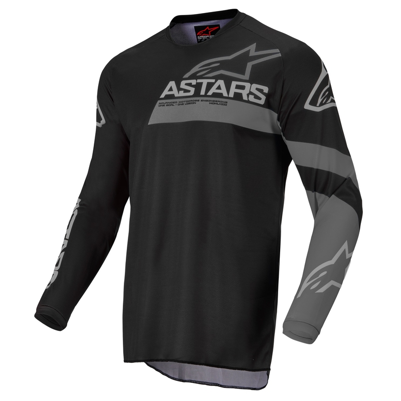 Alpinestars Racer Graphite детска тениска за мотокрос черно и сиво