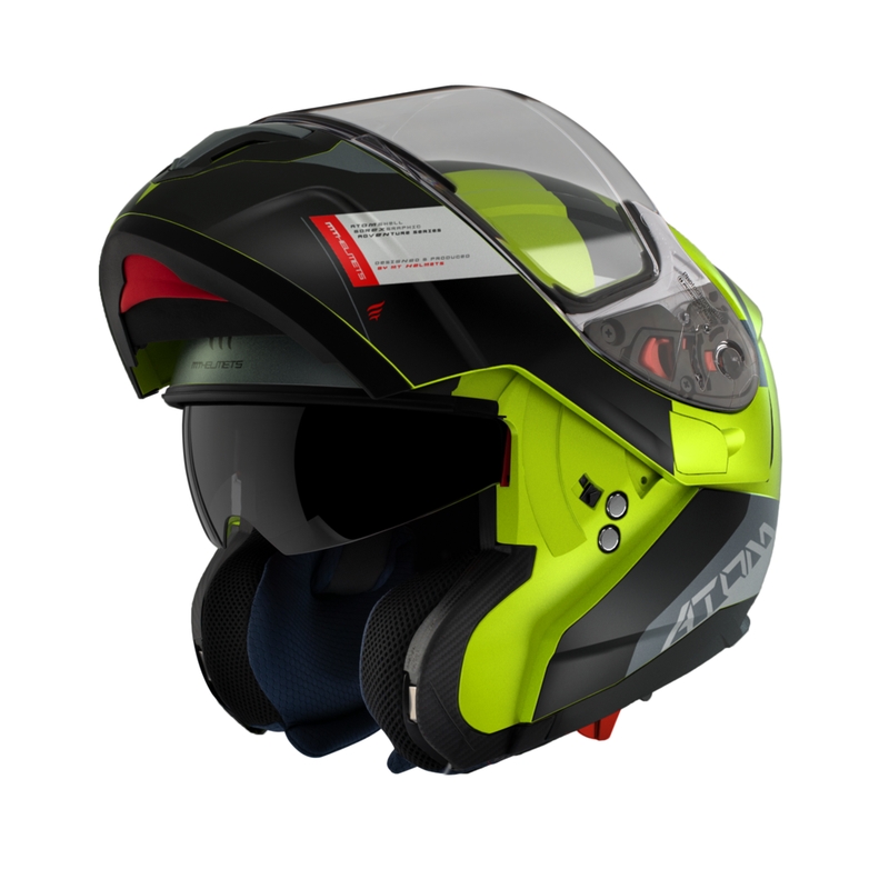MT Atom SV Gorex C3 черно-сиво-флуорово-жълта каска за мотоциклет разпродажба